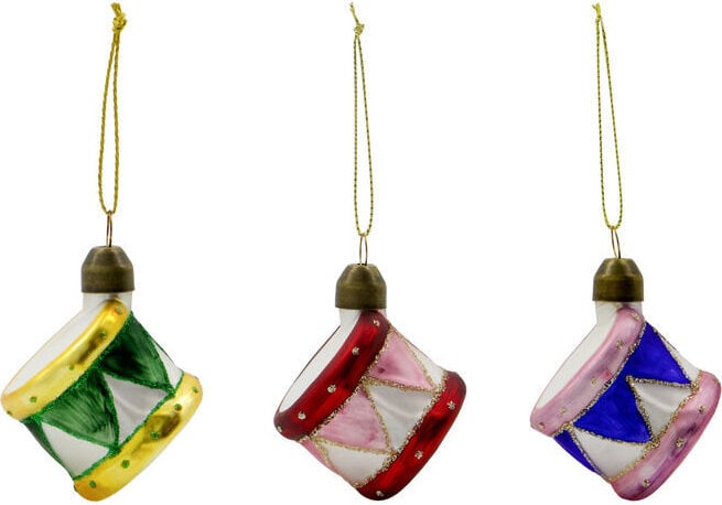 Drum Christbaumschmuck 4,5 cm, bunt, 3 St.
