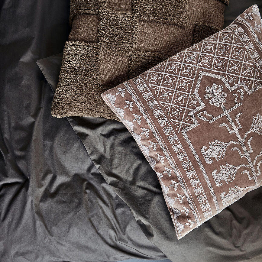 Edda Housse de Coussin 50 x 50 cm, camel