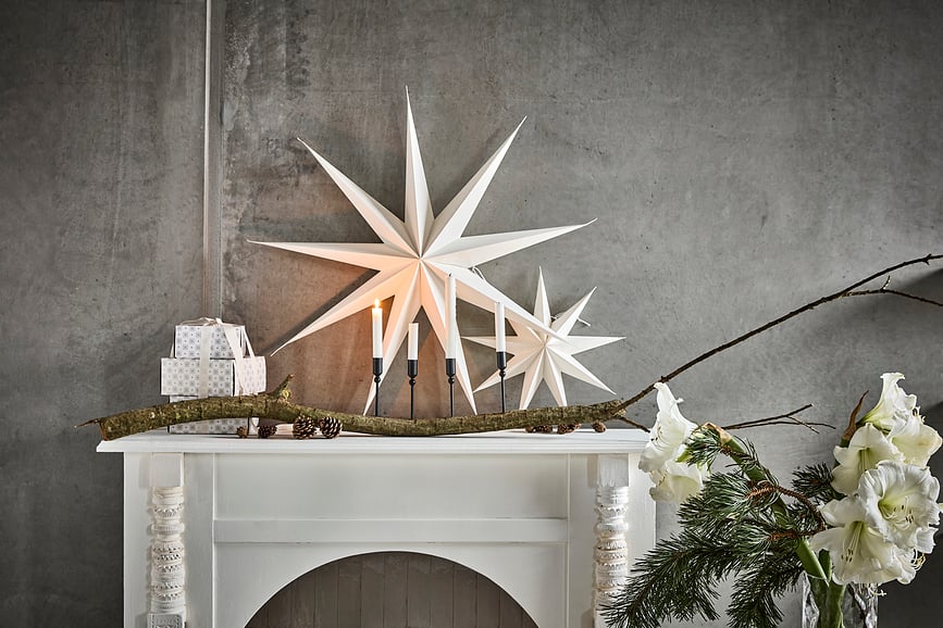 Estrella navideña HD9 Point, blanca, tamaño L