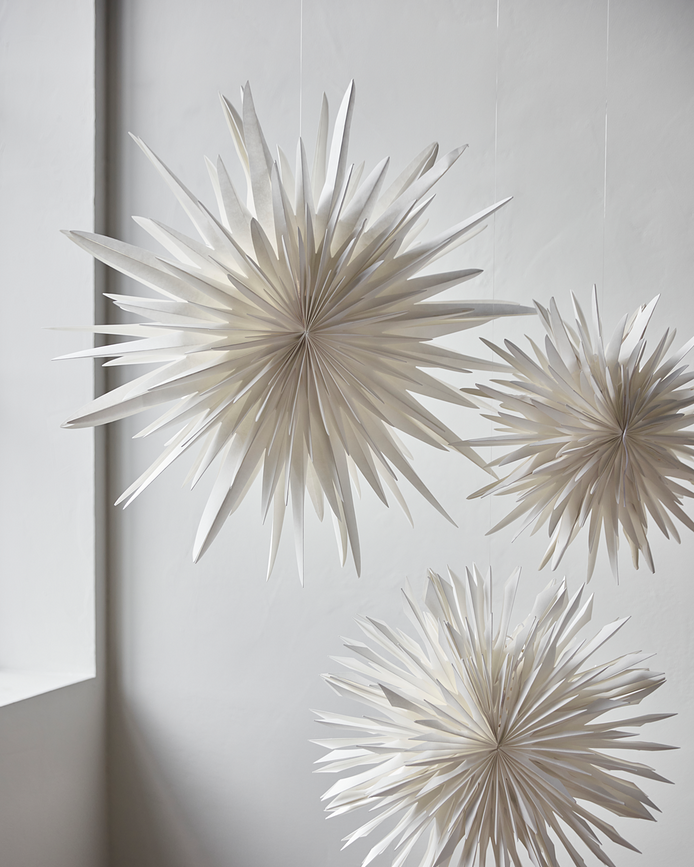 Estrella decorativa navideña HDDust, grande, beige claro