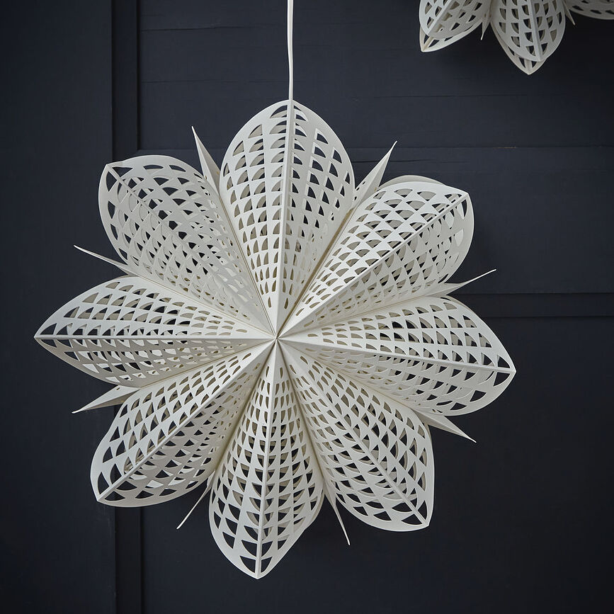 Estrella decorativa navideña Gint, 30 cm, blanca
