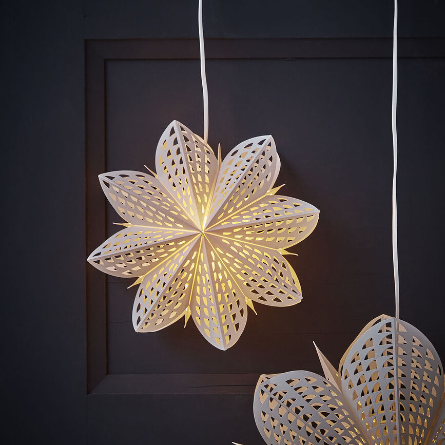 Estrella decorativa navideña Gint, 30 cm, blanca