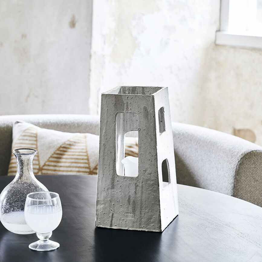 Farol Ruun, 35 cm, gris claro