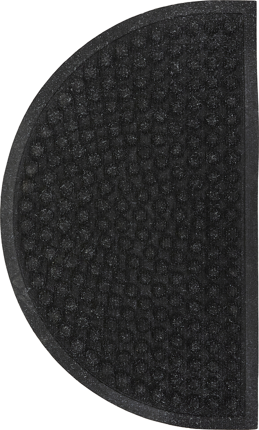 Felpudo semicircular HDEntry, 75 x 45 cm, negro