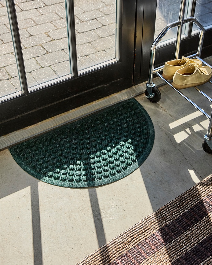 Felpudo semicircular HDEntry, 75 x 45 cm, verde