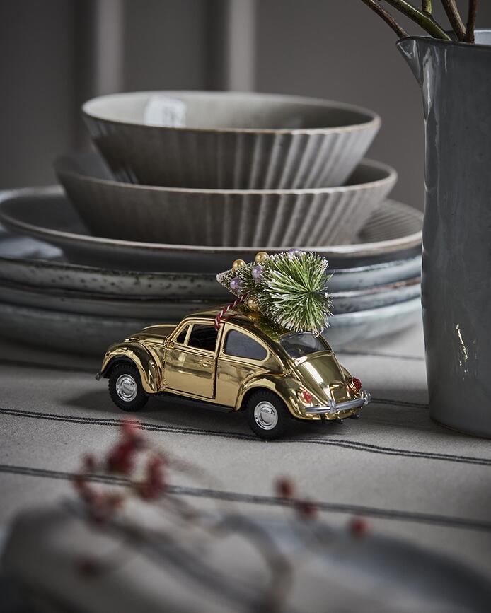 Décoration de Noël Voiture, 12,5 cm, dorée