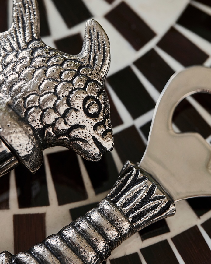 Fish Αξεσουάρ Μπαρ, ασημί, 2 τμχ