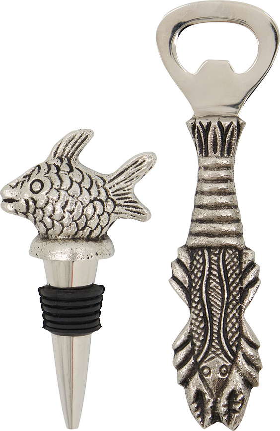 Fish Barski pripomočki, srebrni, 2 kosa