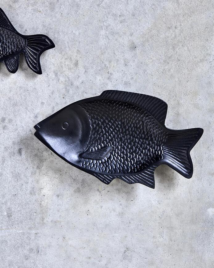 Fish Décoration murale, 30 cm, noire
