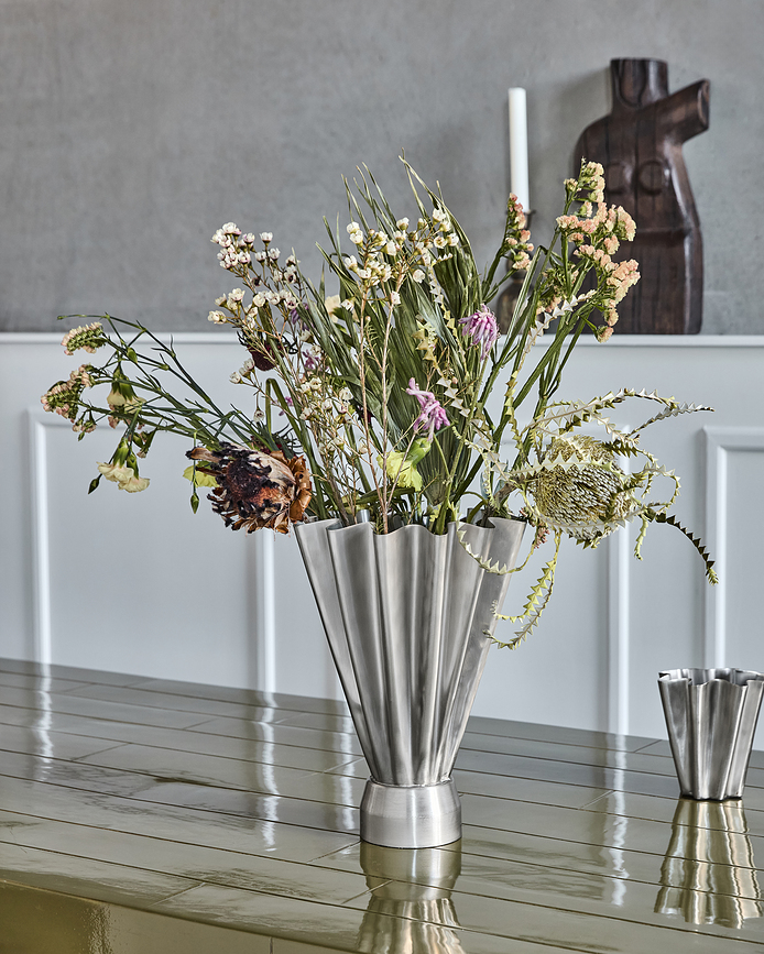 Flood Vase 13 cm, argent brossé