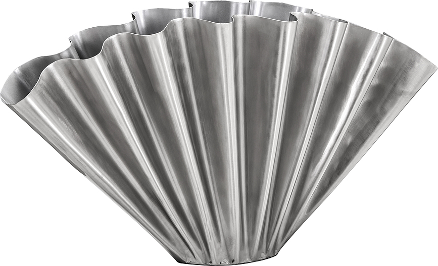 Flood Vaza 30 cm srebrna brušena