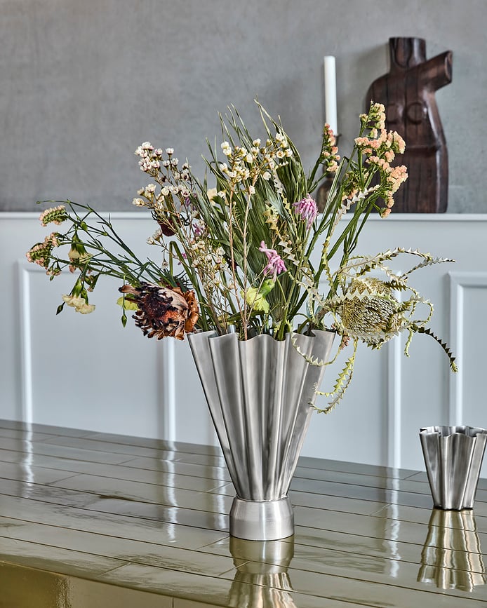 Flood Vaza, 13 cm, brušeno srebro