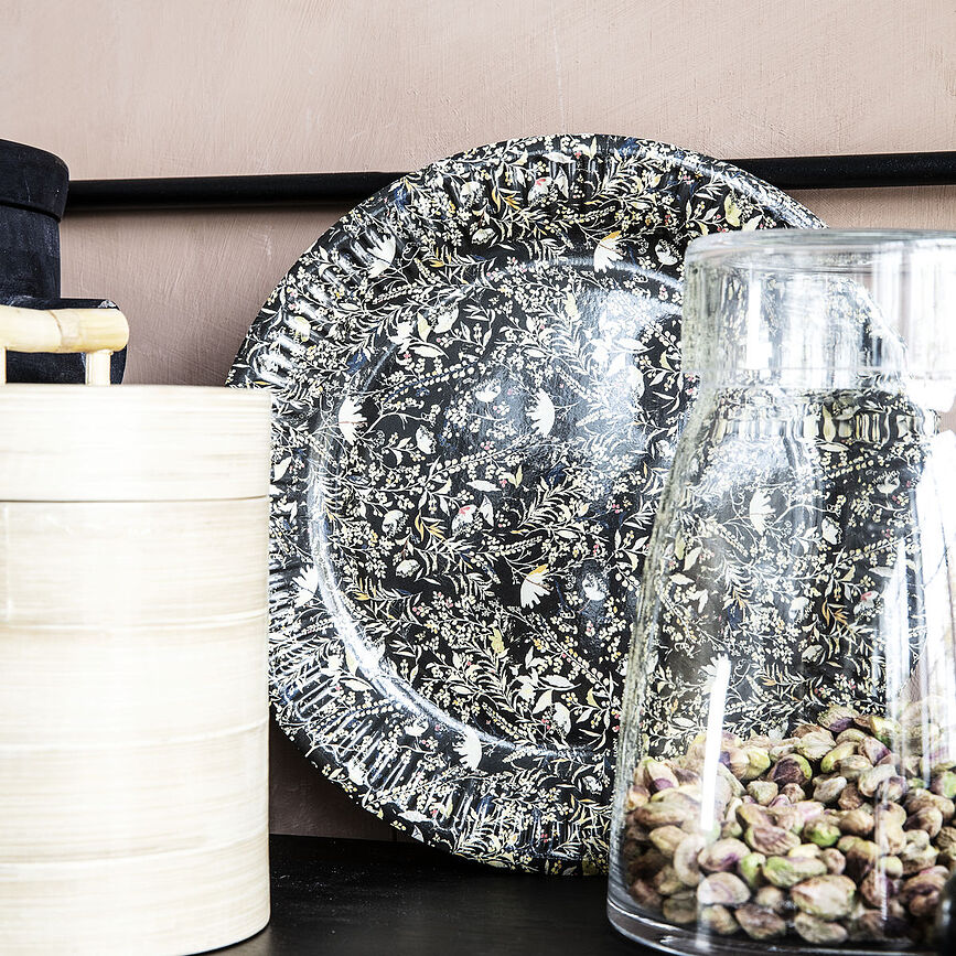 Floral Assiettes en papier, Lot de 12