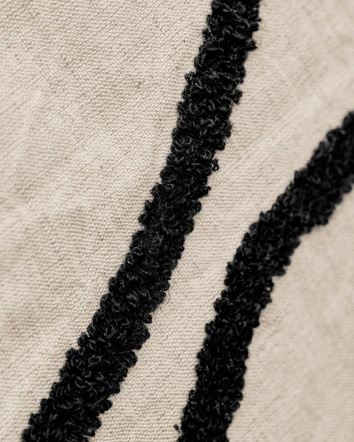 Fly Housse de Coussin décorative, 50 x 50 cm, beige et noire