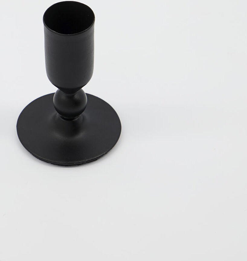 Folk Bougeoir pour bougie classique, 7 cm, noir