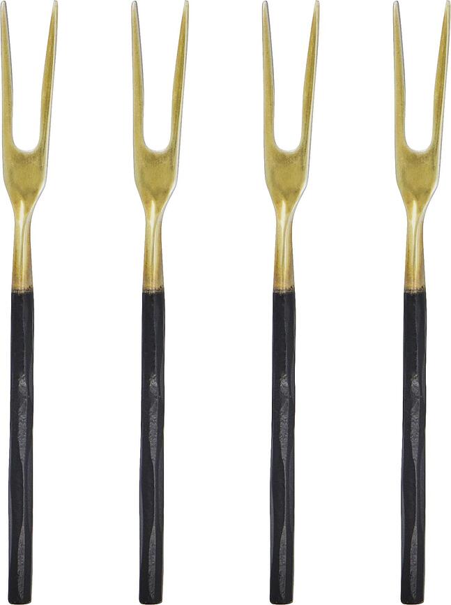 Fork Fourchettes à Cocktail, laiton antique, Lot de 4