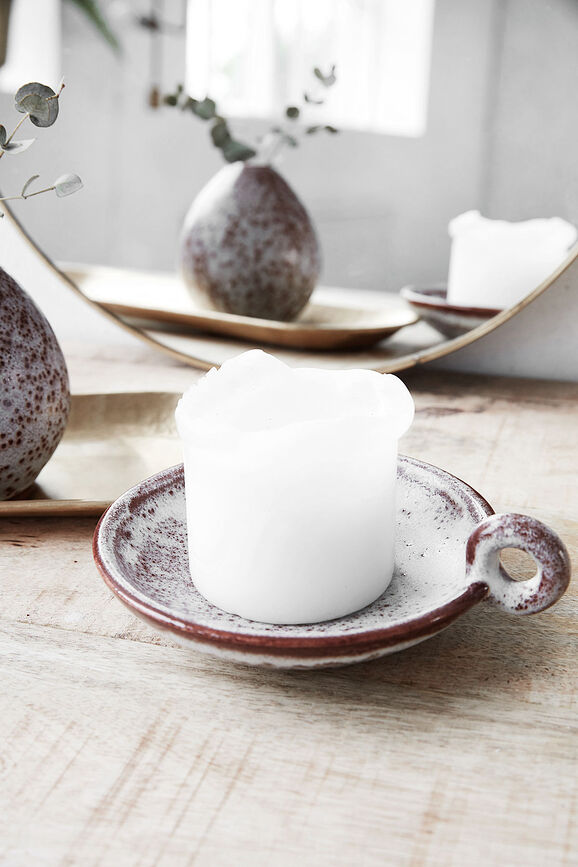 Freja Bougeoir, 8 cm, gris-rouge