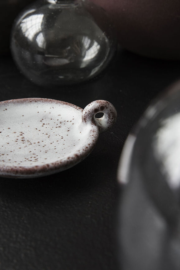 Freja Bougeoir, 8 cm, gris-rouge