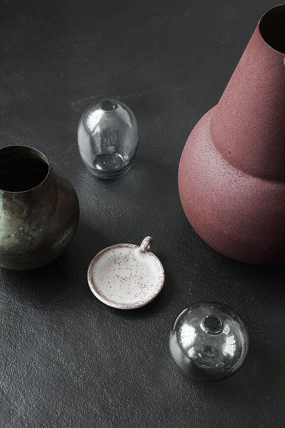 Freja Svečnik, 8 cm, sivo-rdeč