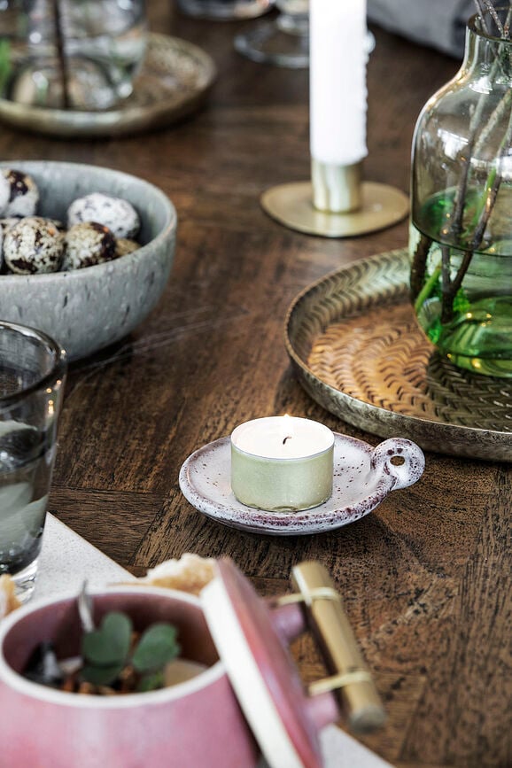 Freja Svijećnjak 8 cm sivo-crveni