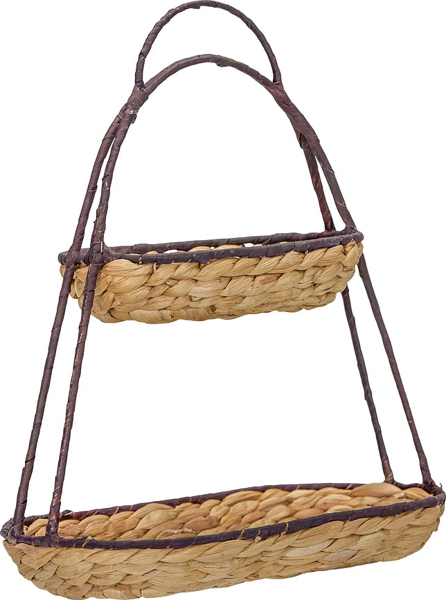 Frutero de doble nivel HDTray, con asa, beige