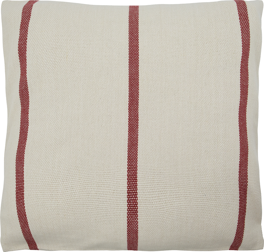 Funda de Cojín a rayas HDNula, 50 x 50 cm, crema y roja
