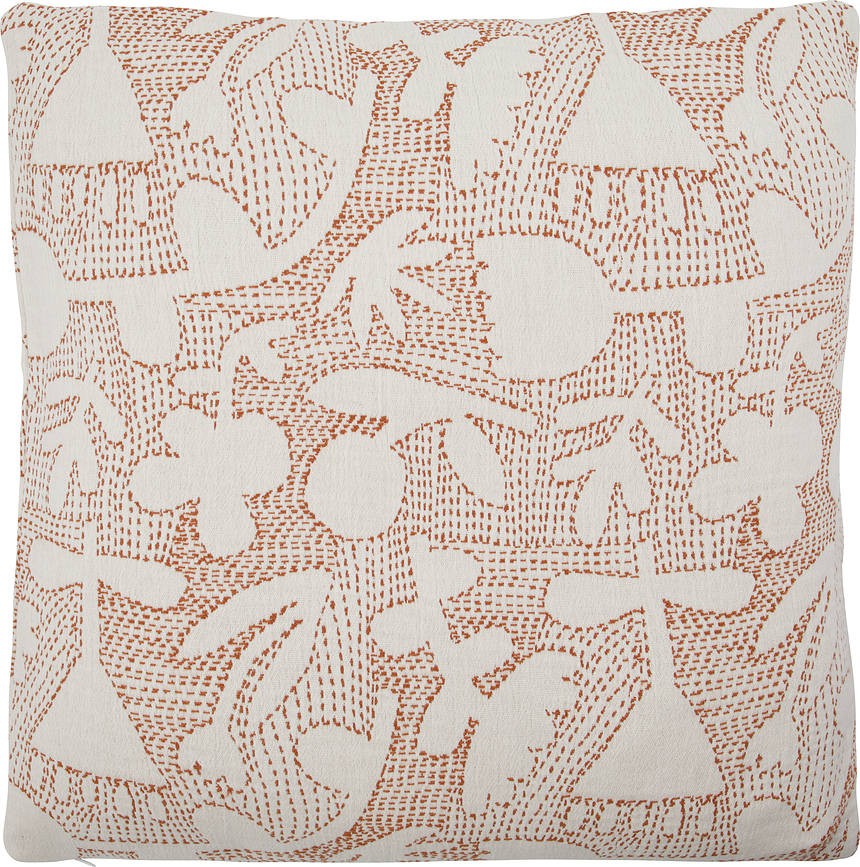 Funda de Cojín HDSari, 50 x 50 cm, crema y naranja