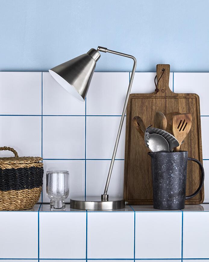 Game Lampe de Table, argent brossé