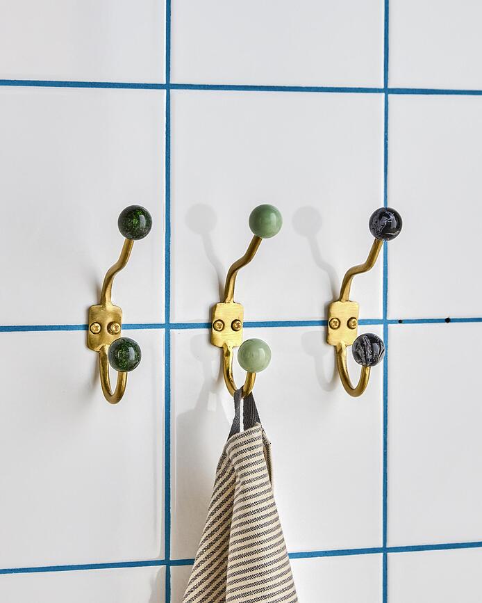 Ganchos de Pared Ball, 13 cm, verde azulado, 2 unidades