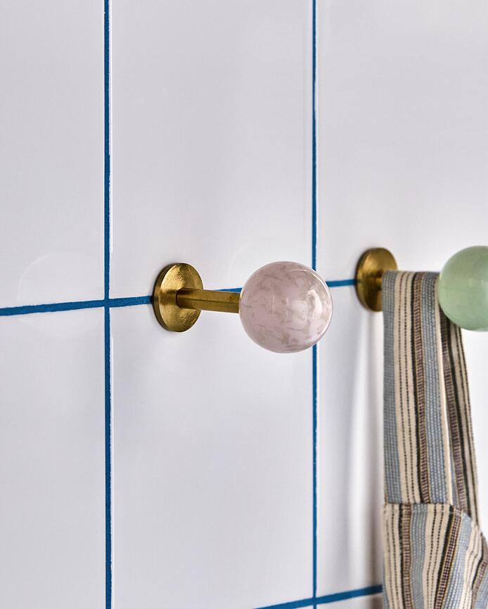 Ganchos de Pared Ball, 5 cm, rosa, Pack de 2 unidades