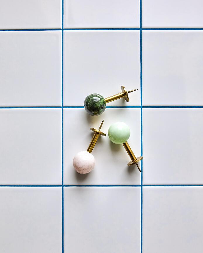 Ganchos de Pared Ball, 8 cm, azul mar, 2 unidades