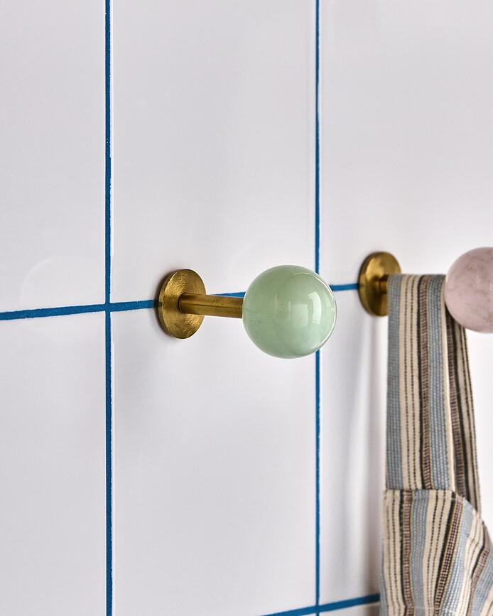 Ganchos de Pared Ball, 8 cm, azul mar, 2 unidades