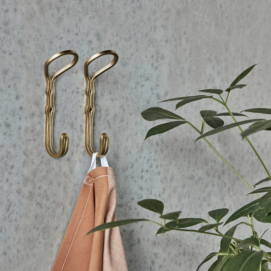 Ganchos de pared de latón Yra, 14 cm, 2 unidades