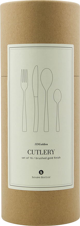 Golden Couverts, dorés, Set 16 pièces