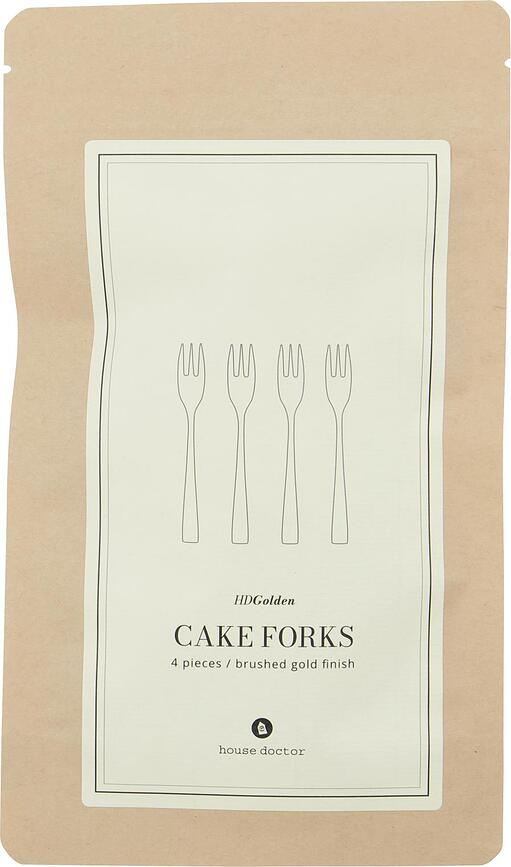 Golden Fourchettes à gâteau, Lot de 4