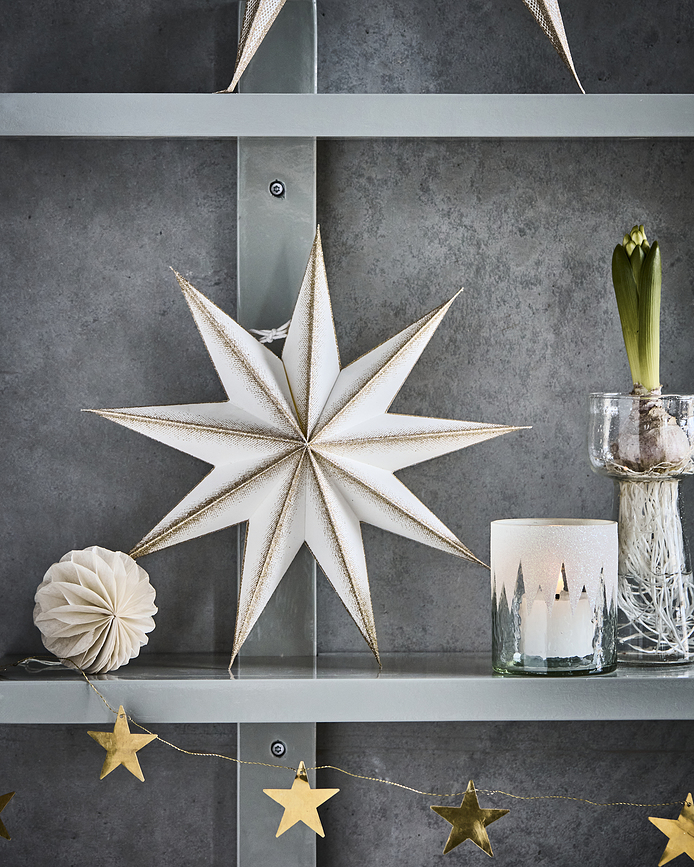 HD9 Point Étoile décorative de Noël, 36,5 cm, blanc cassé