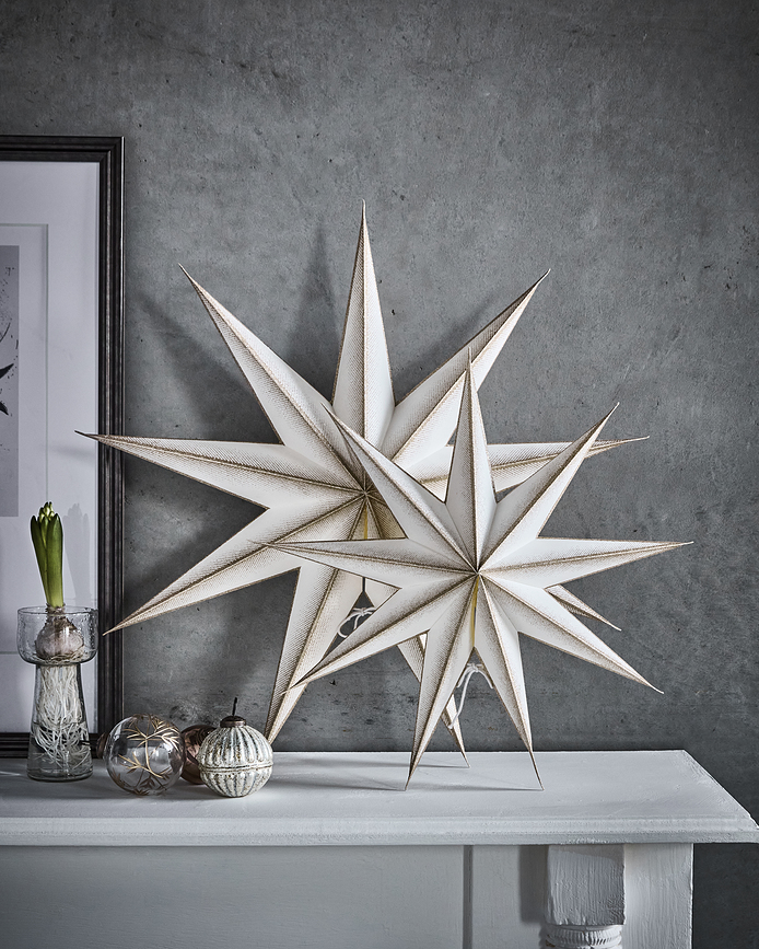 HD9 Point Étoile décorative de Noël, 36,5 cm, blanc cassé