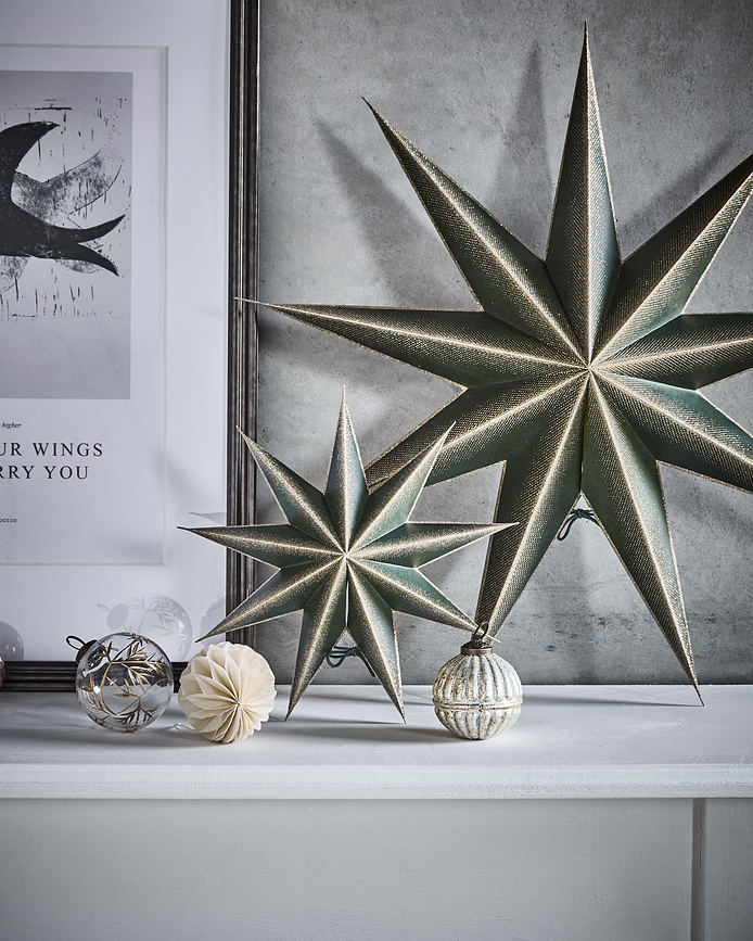 HD9 Point Étoile de Noël 20 cm, vert foncé