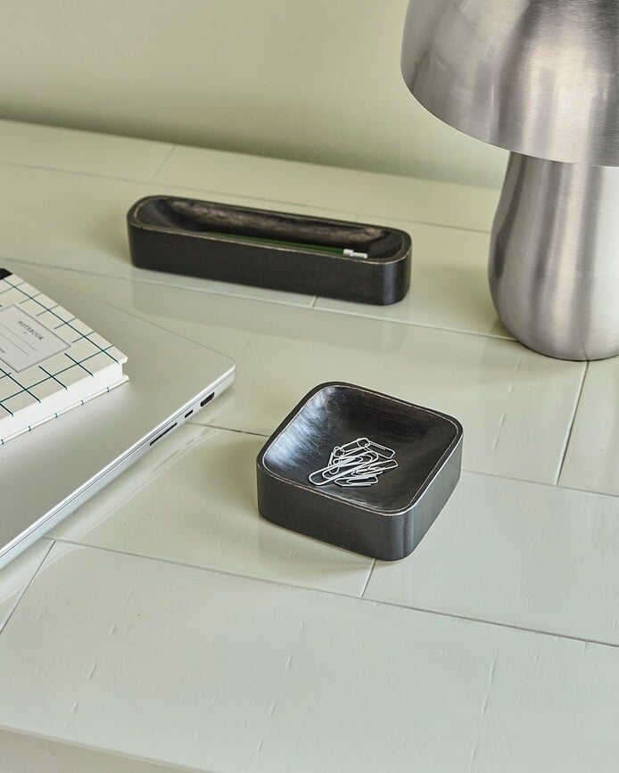 HDAlma Organizator za pisarniške pripomočke, kvadraten, 10 x 10 cm, črn