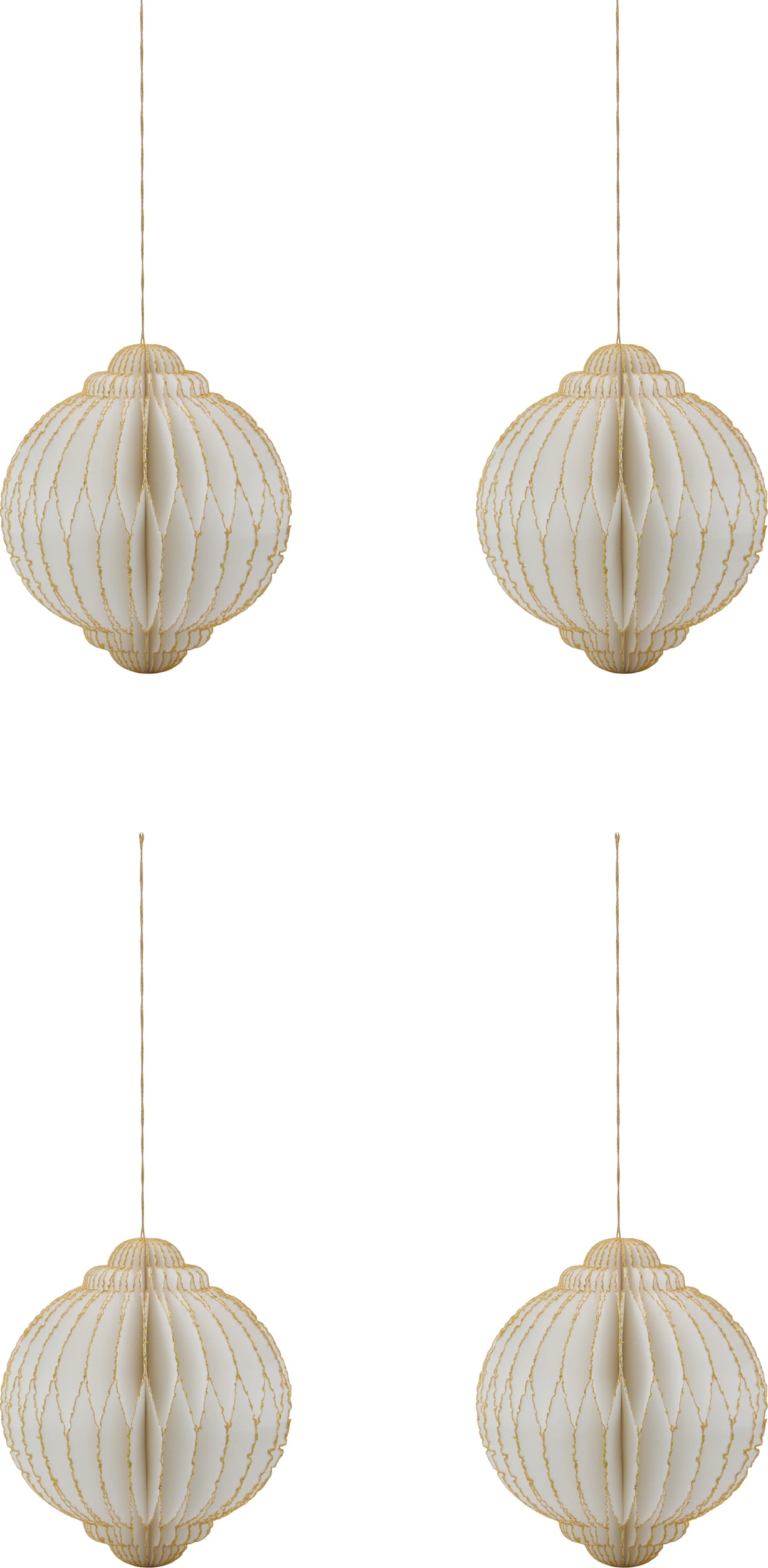 HDAlsta Christbaumschmuck, gebrochenes Weiß, 4 St.