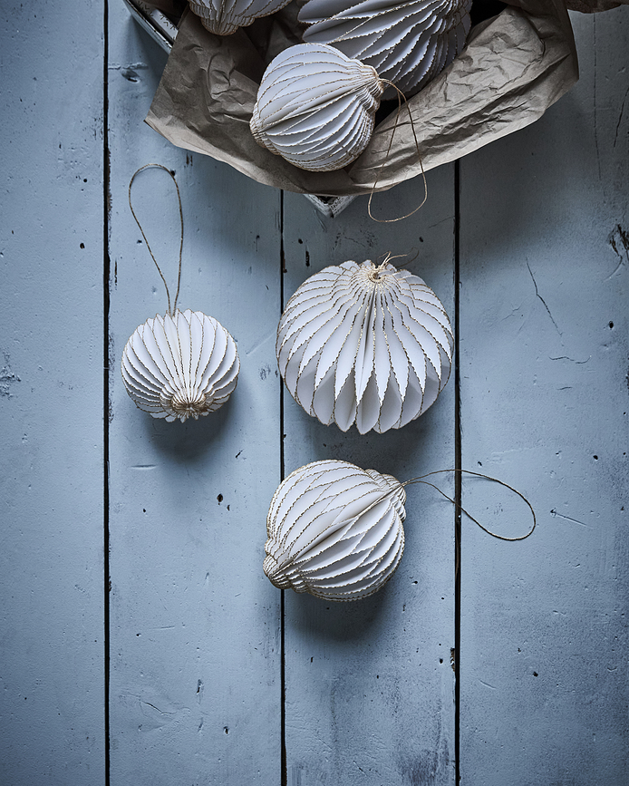 HDAlsta Décorations de Noël L, blanc cassé, Lot de 4