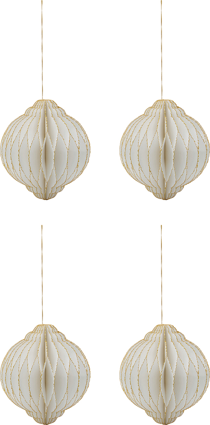 HDAlsta Décorations de Noël, blanc cassé, Lot de 4