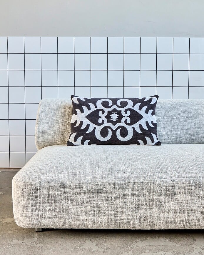 HDAmici Housse de Coussin, 40 x 60 cm, crème et bleue