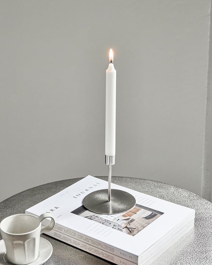 HDAnit Κηροπήγιο για κλασικό κερί, 7 cm, ασημένιο