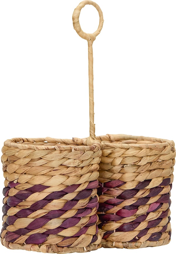 HDBasket Οργανωτής Μαχαιροπίρουνων με λαβή, καφέ-μπεζ