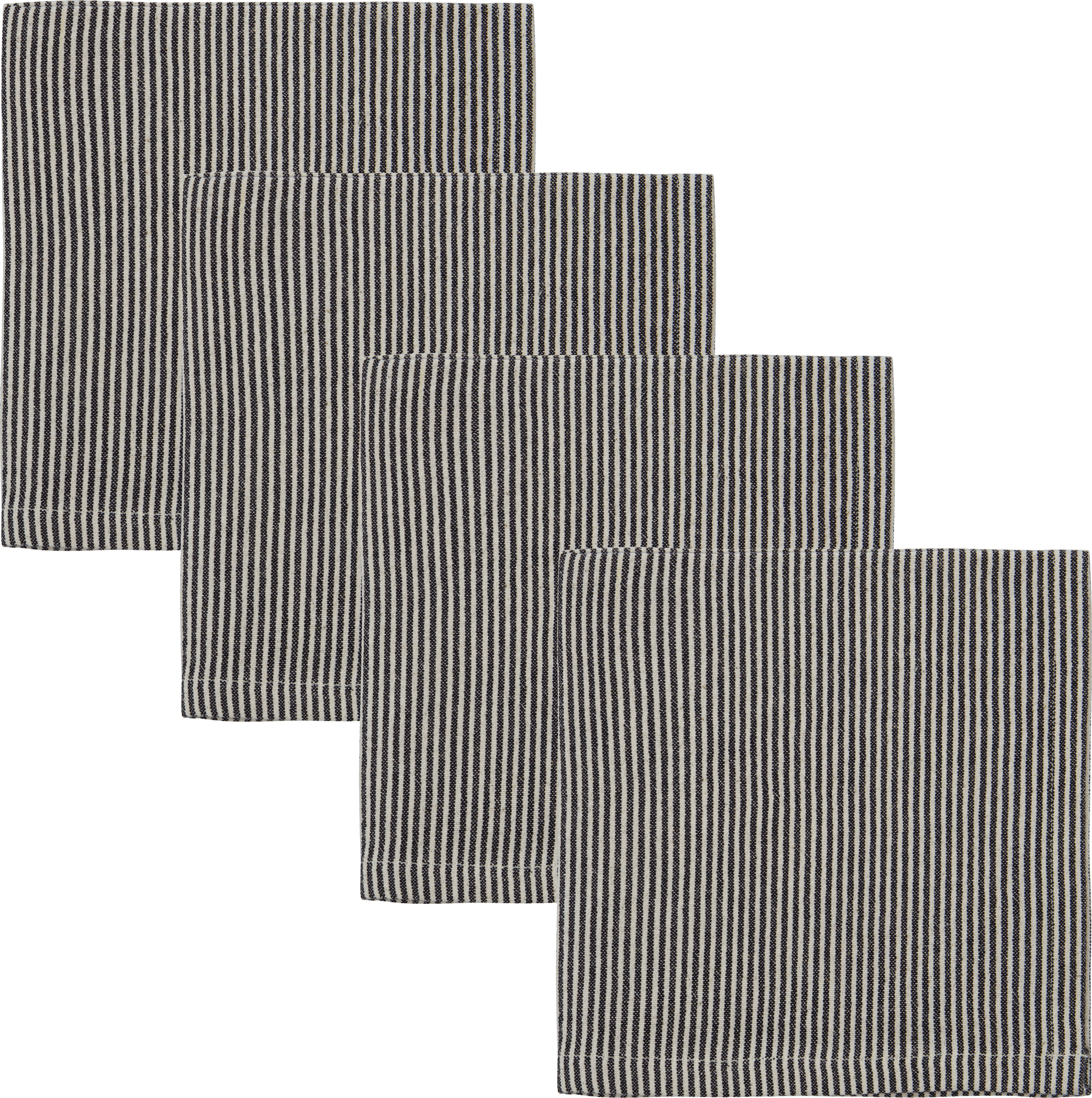 HDBlock Stoffservietten gestreift, 40 x 40 cm, schwarz, 4 St.