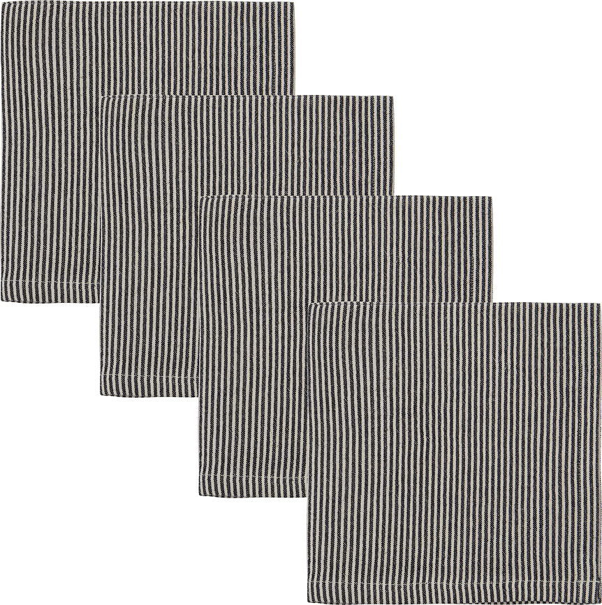 HDBlock Tekstilne Serviete črtaste, 40 x 40 cm, črne, 4 kosi