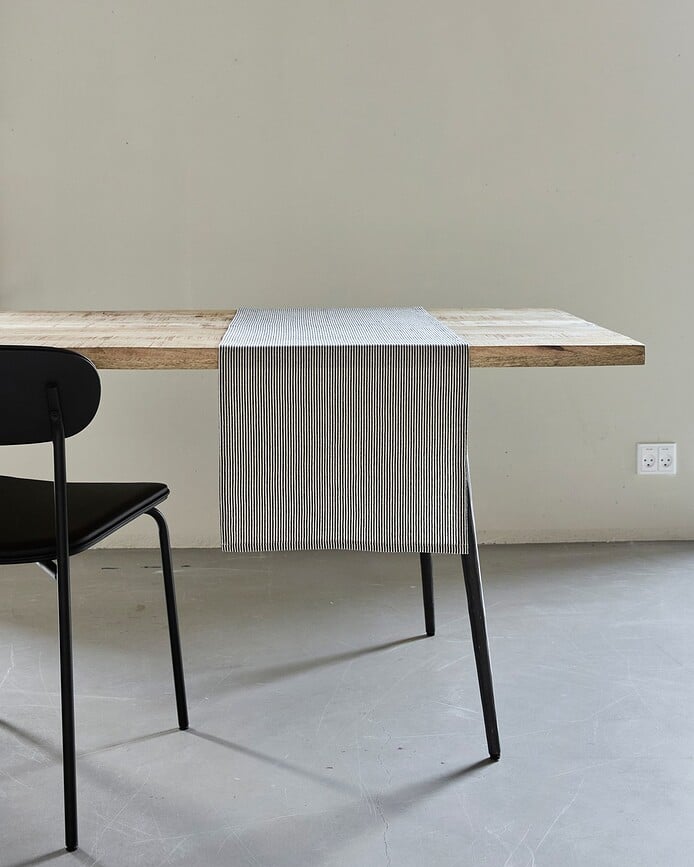 HDBlock Τραβέρσα ριγέ, 40 x 140 cm, μαύρη