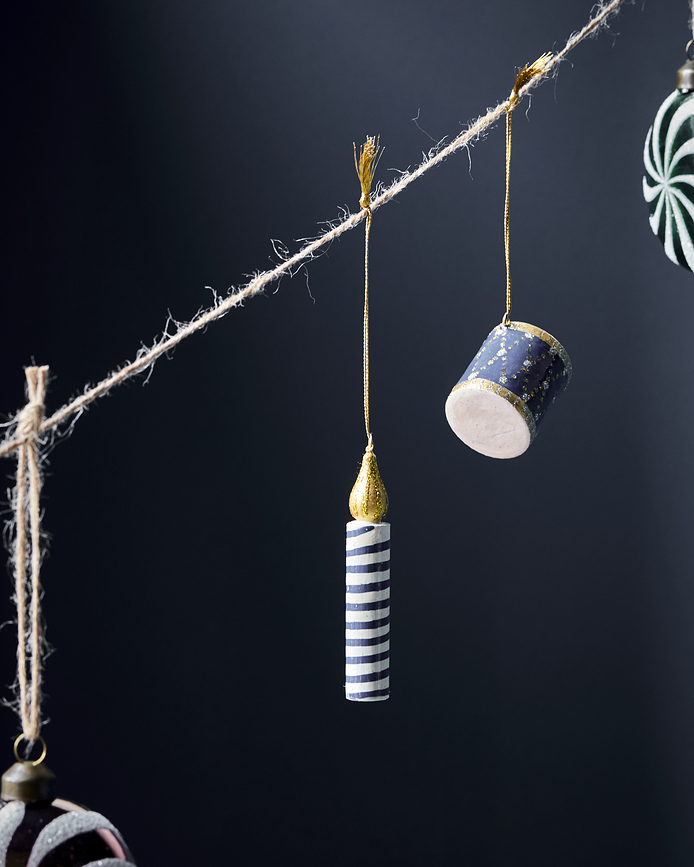 HDCandle Χριστουγεννιάτικα Στολίδια, μπλε, ροζ και πράσινο, 3 τμχ