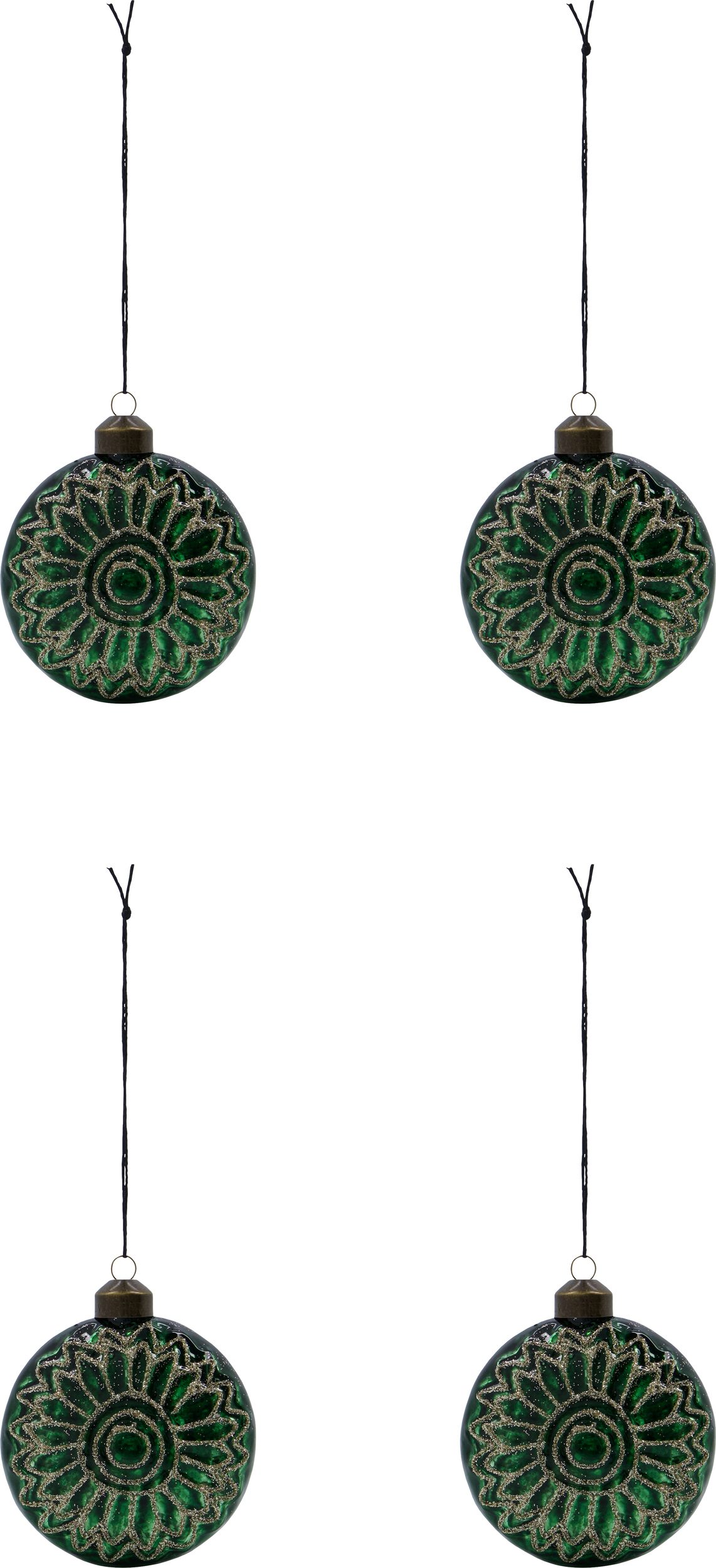 HDCirculo Weihnachtsbaumschmuck, dunkelgrün, 4 St.